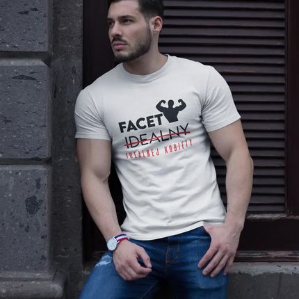 Facet idealny (idealnej kobiety) - męska koszulka z nadrukiem