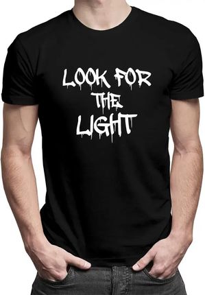 look for the light - męska koszulka z nadrukiem