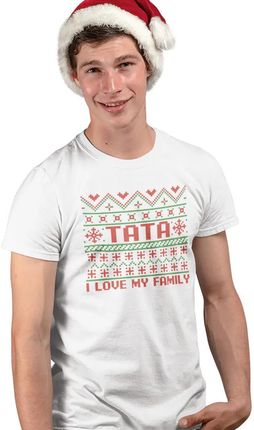 Tata - I love my family - męska koszulka z nadrukiem