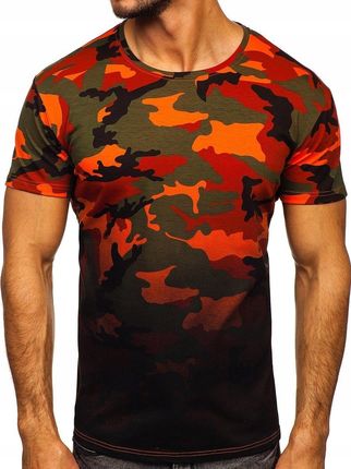 T-shirt Koszulka Z Nadrukiem Moro Zielono-pomarańczowa S808 Denley_l
