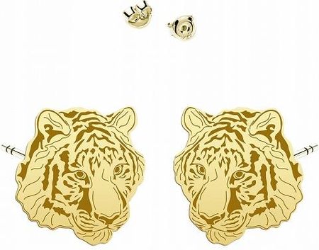 Kolczyki Złote Tygrys Sztyfty 925 Dedykacja Kobieta Prezent Biżuteria