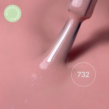 Cosmetics Zone Lakier hybrydowy hipoalergiczny pastelowy brzoskwiniowy z drobinkami 7ml - Magic Peach 732