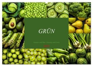 GRÜN - Gemüse und Obst - Knackig und Frisch (Wandkalender 2025 DIN A2 quer), CALVENDO Monatskalender