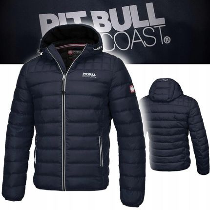 Pitbull West Coast Męska Ciepła Kurtka Zimowa Pikowana Seacoast Granatowa M