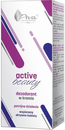 AVA Acitive Beauty Dezodorant w kremie Potrójne działanie, 50ml