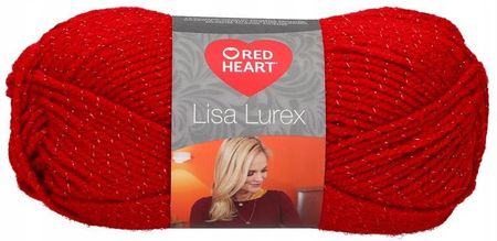 Włóczka Lisa Lurex Metaliczna Nitka Czerwona 6332