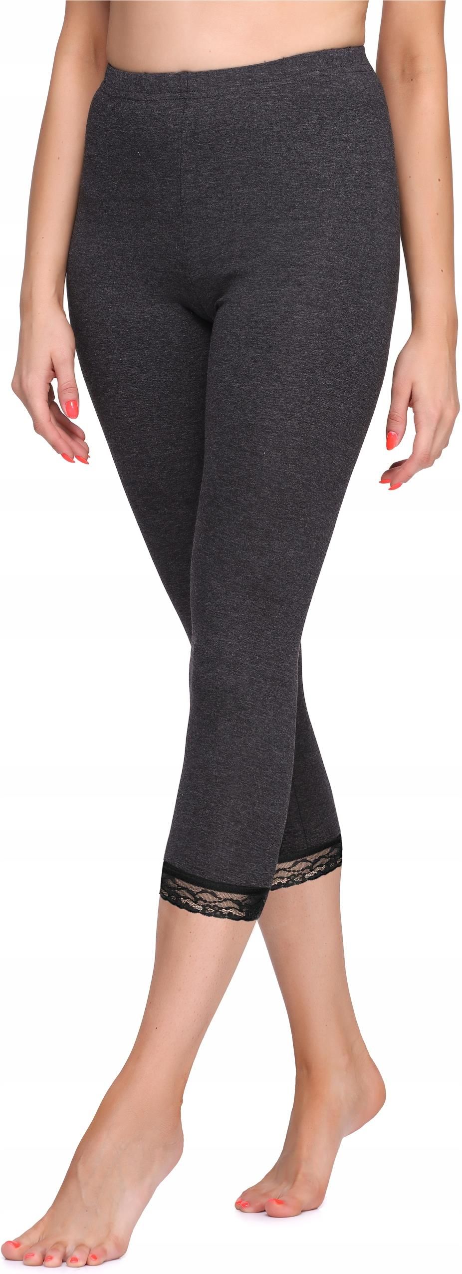 Merry Style Leggings 3/4 con Pizzo Donna MS10-224 (Bianco, XS