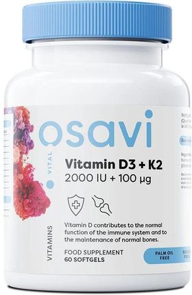 Osavi Vitamin D3 + K2 2000Iu 100Mcg 60Kaps
