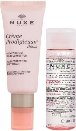 Nuxe Creme Prodigieuse Boost Multi-Correction Silky Cream Zestaw Krem Do Twarzy Na Dzień Creme 40ml+ Płyn Micelarny Very Rose 50ml
