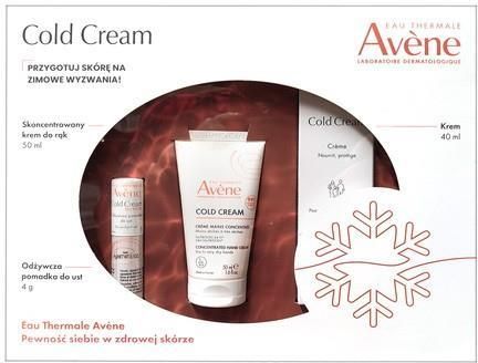 Avene Eau Thermale Cold Cream Krem Odżywczy 40ml + Krem Do Rąk 50ml + Pomadka Do Ust 4g