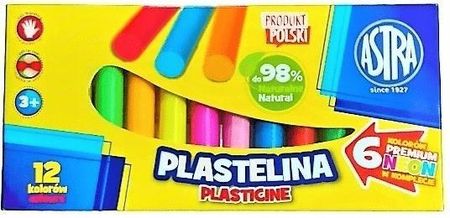 Astra Plastelina 12 Kolorów 6 Neon 303123006