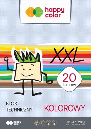 Happy Color Blok Techniczny Kolorowy A3 170G 20 Arkuszy