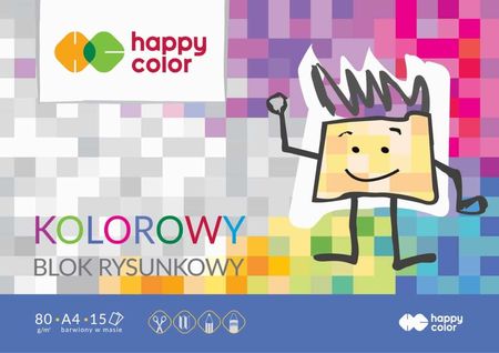 Happy Color Blok Rysunkowy Kolorowy A4 80G 15 Arkuszy