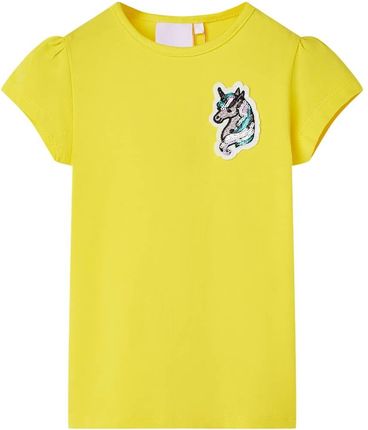 Koszulka dziecięca z krótkimi rękawami, jaskrawożółta, 92