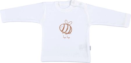 Koszulka niemowlęca z długim rękawem pszczoła ecru