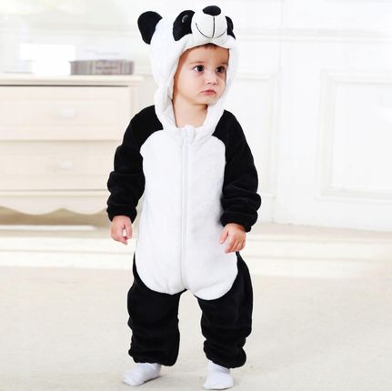Piżama Kombinezon Zimowy Panda Dziecka Pajacyk Zamek Onesie Kigurumi 90CM