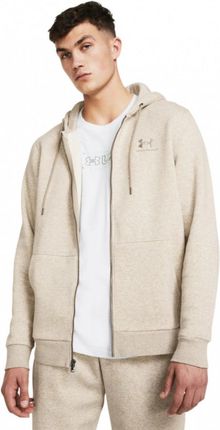 Męska bluza dresowa rozpinana z kapturem Under Armour UA Essential Fleece FZ Hood - beżowa