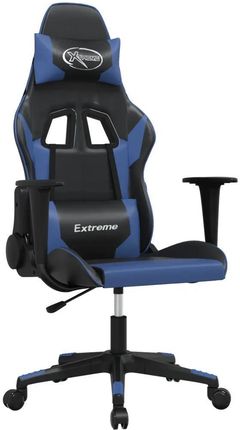 vidaXL Fotel gamingowy, czarno-niebieski, sztuczna skóra (3143687)