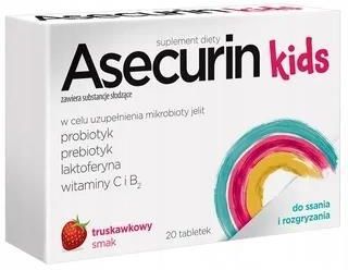 Aflofarm Asecurin Kids Tabletki Do Ssania I Rozgryzania Smak Truskawkowy 20tabl