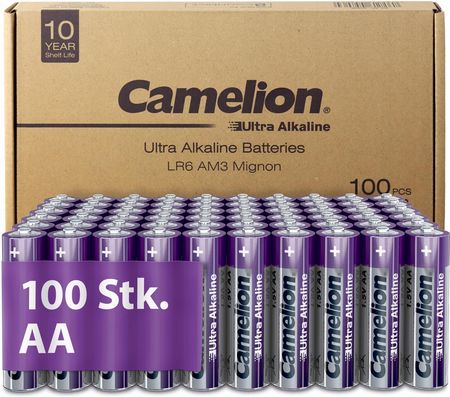 Camelion Ultra Alkaline AA – 100 Sztuk, 10-Letnia Żywotność, Ekologiczne