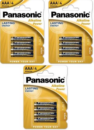 Panasonic 12 X Alkaliczne AAA Lr3 1,5V Bronze Brązowe 12 Sztuk