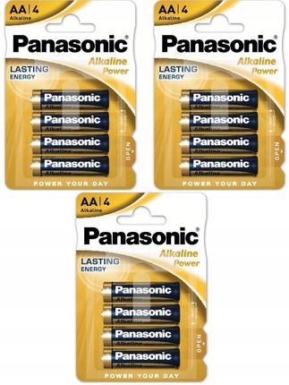 Panasonic 12 X Alkaliczne AA Lr6 1,5V Bronze Brązowe 12 Sztuk