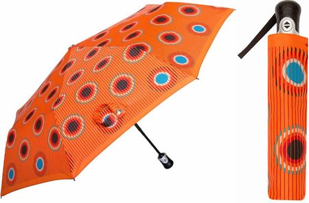 Automatyczna parasolka damska marki Parasol, skórzana rączka