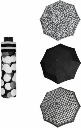 Ultralekki damski mini parasol Doppler Havanna Fiber Blackamp;White vzor 2 722365BW02