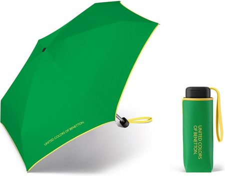 Mała kieszonkowa parasolka Benetton wiatroodporna green