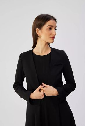 Elegancki krótki żakiet do sukienki (Czarny, XL)