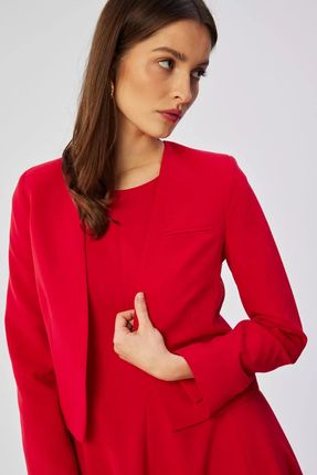 Elegancki krótki żakiet do sukienki (Czerwony, S)