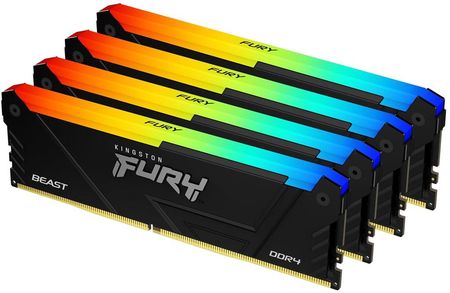 Pamięć RAM Kingston FURY Beast RGB DDR43600 C18 QC 128GB (KF436C18BB2AK4128)