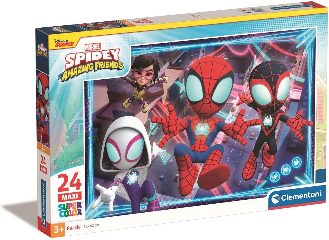 Clementoni Puzzle Maxi Super Kolor Spidey And His Amazing Friends 24El ...