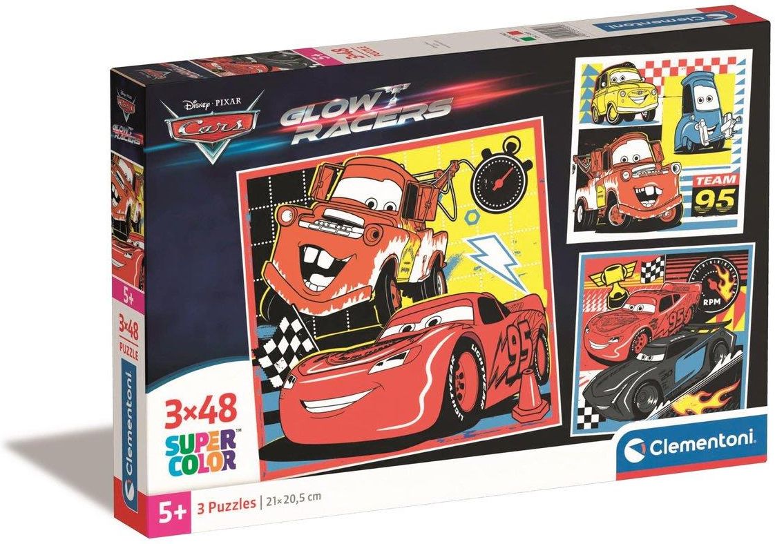 Clementoni Puzzle Super Kolor Cars Glow Racers 3W1 - Ceny i opinie ...