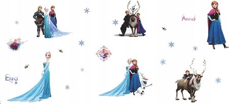 Naklejki Na Ścianę Szafkę Kraina Lodu Frozen Anna Elsa Snieżki 23 Elementy