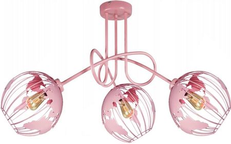 Lampa Do Pokoju Dziewczynki Różowa Edison Globus 3