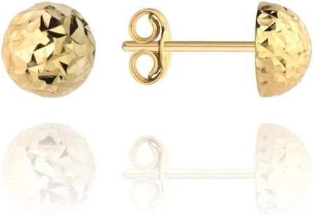 Biżuteria Gabor Złote Kolczyki Kulki Diamentowane 5Mm 585