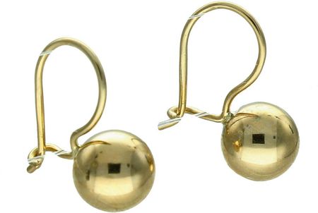 Diament Złote Kolczyki Damskie 585 Wiszące Kulki 8mm Dia-Klc-11188-375