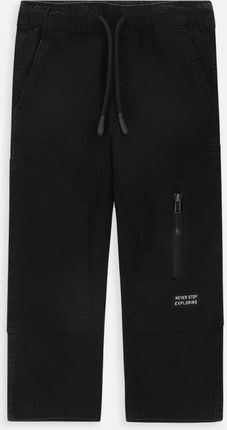 Spodnie tkaninowe czarne z kieszeniami o fasonie REGULAR