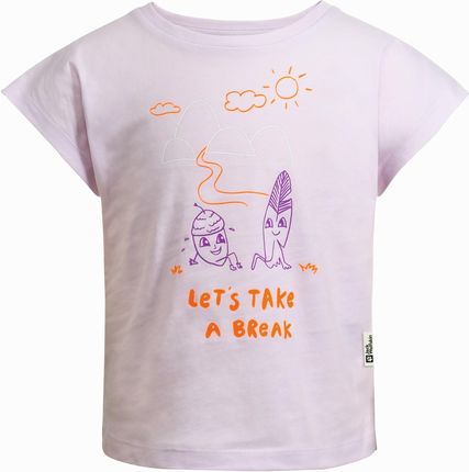 Dziewczęcy t-shirt Jack Wolfskin TAKE A BREAK T G pale lavendar