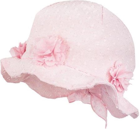 Jamiks AWELINE kapelusz na lato wiązany dla dziewczynki różowy rozmiar: 50-52