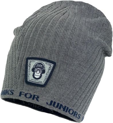 Jamiks BERGAMO czapka dla chłopca z wiskozy szara rozmiar: 52-54