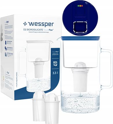 Dzbanek filtrujący Wessper Aquaclassic 3,3l Licznik Led 3X Filtr Wody WES202FFNB2FL02