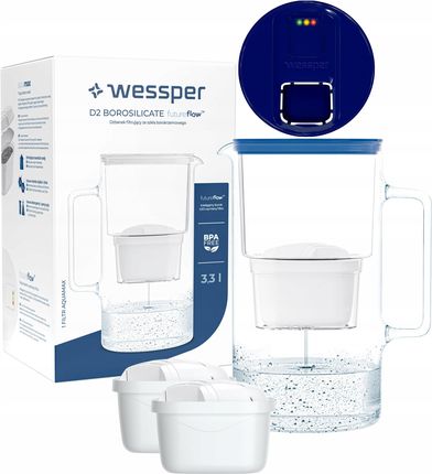 Dzbanek filtrujący Wessper Futureflow Aquamax 3,3l 3X Filtr Wkład WES201FFNB2FL01