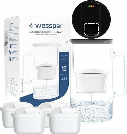 Dzbanek filtrujący Wessper Futureflow Aquamax 3,3l 5X Filtr Wkład WES201FFBK4FL01