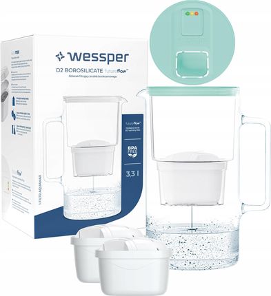 Dzbanek filtrujący Wessper Futureflow Aquamax 3,3l 3X Filtr Wkład WES201FFMT2FL01