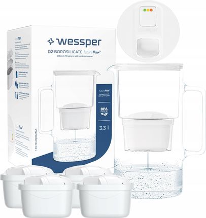 Dzbanek filtrujący Wessper Futureflow Aquamax 3,3l 5X Filtr Wkład WES201FFWH4FL01