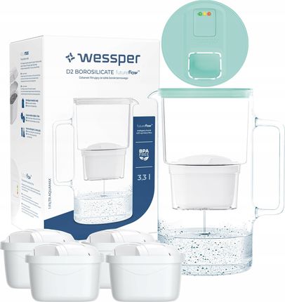 Dzbanek filtrujący Wessper Futureflow Aquamax 3,3l 5X Filtr Wkład WES201FFMT4FL01