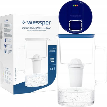 Dzbanek filtrujący Wessper Futureflow Aquaclassic 3,3l 1X Wkład Filtr WES202FFNB