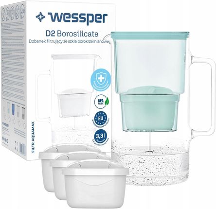 Dzbanek filtrujący Wessper Aquamax 3,3l 4X Filtr Do Wody WES201MT+3XAF01